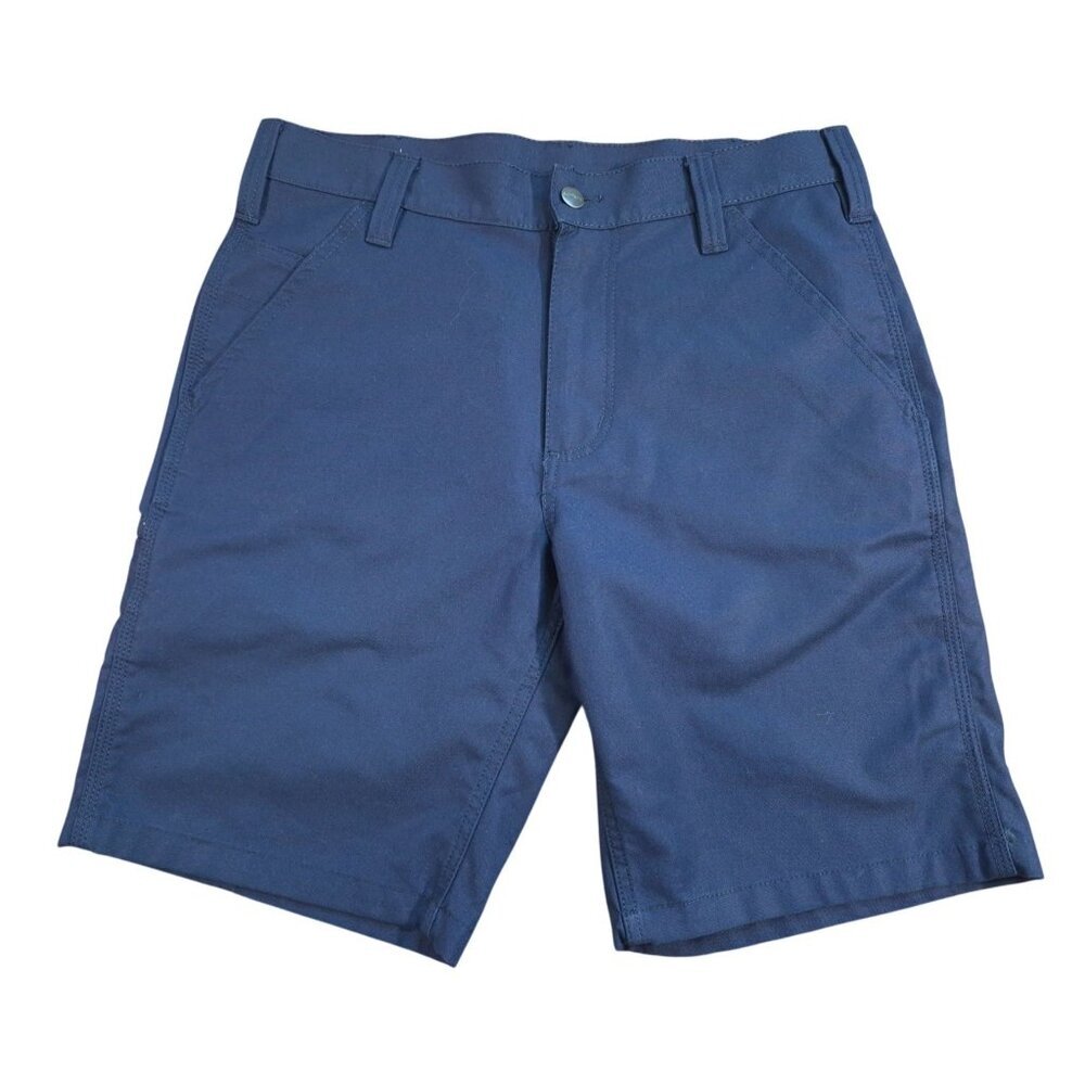 Carhartt Relaxed Fit Work Shorts Navy Canvas Cotton Blend Sz 32 EUC.